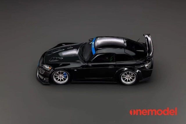 [ Pre-order ] 23A03-01A onemodel 1:18 Honda S2000 Spoon Street Cavon Bonnet Version Black with Titanium Silver Wheels