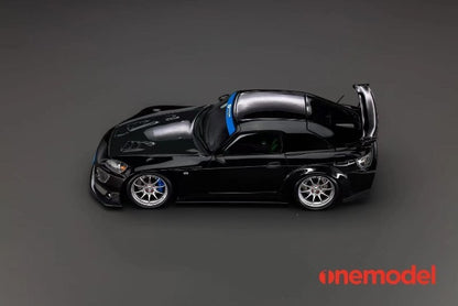 [ Pre-order ] 23A03-01A onemodel 1:18 Honda S2000 Spoon Street Cavon Bonnet Version Black with Titanium Silver Wheels