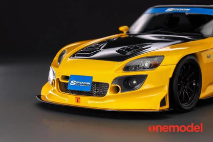 [ Pre-order ] 23A03-04 onemodel 1:18 Honda S2000 Spoon Street Carbon Bonnet Version (Yellow)