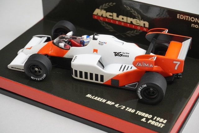 1:43 MINICHAMPS 530844307 McLaren MP4/2 TAG Turbo 1984 A.Prost #7