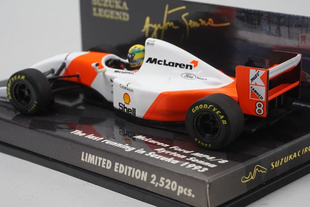 1:43 MINICHAMPS 539934308 McLaren Honda MP4/8 Suzuka 1993 Last Run #8 A.Senna