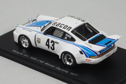 1:43 SPARK 43DA77 Porsche 911 RSR Winner Daytona 1977 #43 model car