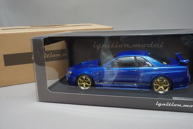 1:18 ignition model IG1472 Nissan TOP SECRET GT-R BNR34 Blue model car