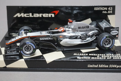 1:43 MINICHAMPS 530054319 McLaren Mercedes MP4/20 Monaco GP 2005 K.Raikkonen #9