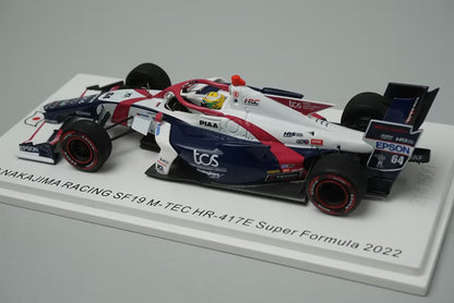 1:43 SPARK SJ129 TCS NAKAJIMA RACING SF19 M-TEC HR-417E Super Formula 2022 #64 Naoki Yamamoto