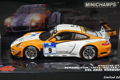 1:43 MINICHAMPS 436108909 Porsche 911 GT3R Hybrid 24h Nurburgring 2010 #9