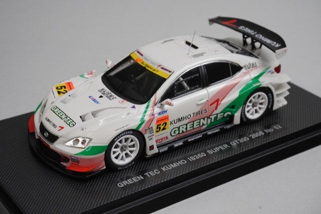 1:43 EBBRO 44066 Lexus Green Tec KUMHO IS350 Super GT300 2008 #52 model car