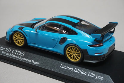 1:43 MINICHAMPS 413067235 Porsche 911 (991.2) GT2RS Weissach-Package 2018 Turquoise with Gold Wheels