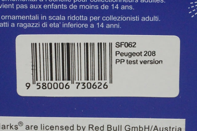 1:43 SPARK SF062 Peugeot 208 PP test version