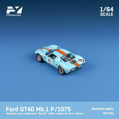 [ Pre-order ] FY64019 Finclassically 1:64 Ford GT40 Mk1 P/1075 1968 Le Mans Winner #9 Gulf