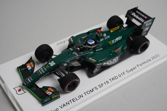 1:43 Spark SJ122 Kuo Vantelin Tom's SF19 TRD01F Super Formula 2022 #36 model car