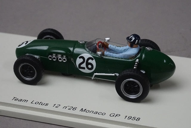 1:43 SPARK S1833 Team Lotus 12 Monaco GP 1958 #26 G. Hill model car
