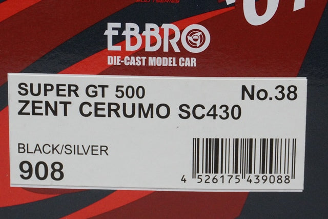 1:43 EBBRO 43908 Lexus ZENT CERMO SC430 Super GT 2007 #38