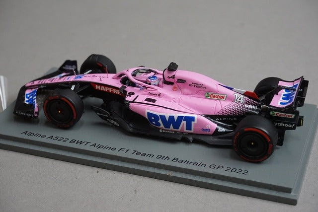 1:43 SPARK S8522 Alpine A522 BWT F1 Team Bahrain GP 2022 #14 Fernando Alonso model car
