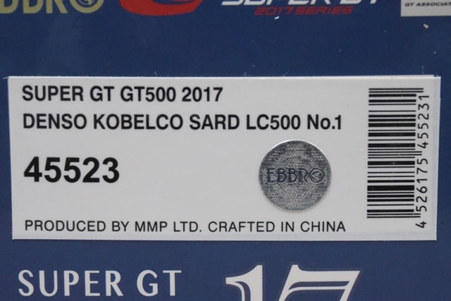 1:43 EBBRO 45523 Lexus DENSO Kobelco SARD LC500 Super GT GT500 2017 #1