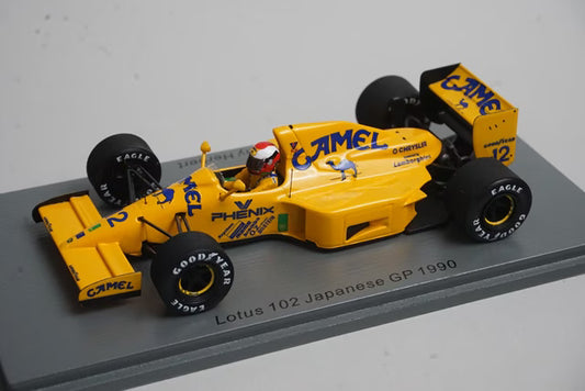 1:43 Spark S1784 Lotus 102 Japanese GP 1990 #12 J. Herbert Camel specification