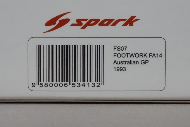 1:43 SPARK FS07 Footwork FA14 Australian GP 1993 #10 Aguri Suzuki Racing ON Special Order