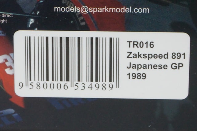 1:43 SPARK TR016 Zakspeed 891 Japan GP 1989 #35 Aguri Suzuki West Forza Special Order