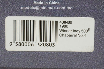 1:43 SPARK 43IN80 Chaparral Indy 500 Winner 1980 #4 J.Rutherford