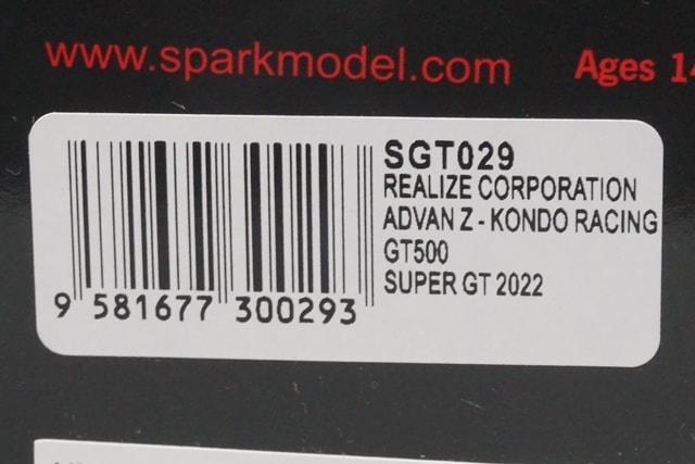 1:43 SPARK SGT029 Nissan Realize Corporation ADVAN Z Condo Racing GT500 Super GT 2022 #24