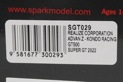 1:43 SPARK SGT029 Nissan Realize Corporation ADVAN Z Condo Racing GT500 Super GT 2022 #24