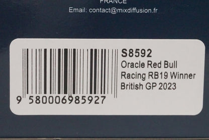 1:43 SPARK S8592 Oracle Red Bull Racing RB19 British GP Winner 2023 #1 Max Verstappen