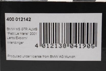 1:43 MINICHAMPS 400012142 BMW M3 GTR ALMs "Petite Mans" 2001 #42