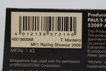 1:43 MINICHAMPS 400060088 MF1 Racing Show Car 2006 #18 T.Monteiro model car