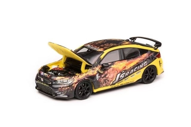 M65316 MOTORHELIX 1:64 Honda Civic Type R J's Racing Maou Yellow model car