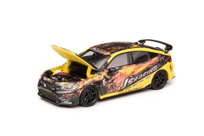 M65316 MOTORHELIX 1:64 Honda Civic Type R J's Racing Maou Yellow model car