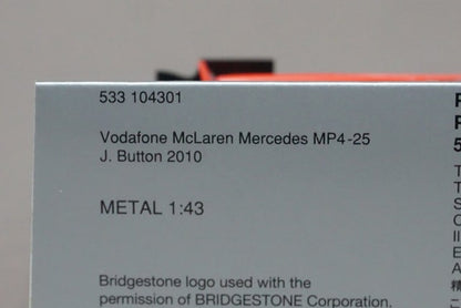 1:43 MINICHAMPS 533104301 Vodafone McLaren Mercedes MP4-25 2010 #1 J.Button