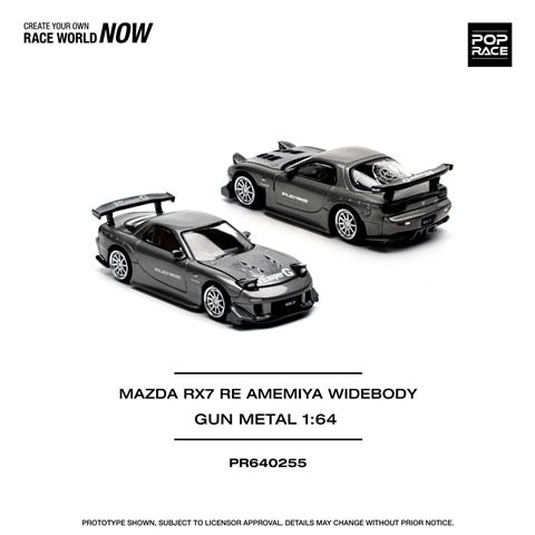 [ Pre-order ] PR640255 POP RACE 1:64 Mazda RX7 Re:Amemiya Gunmetal
