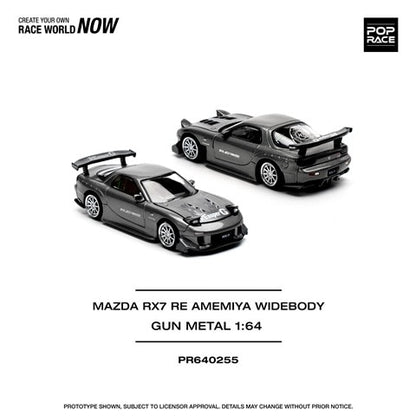 [ Pre-order ] PR640255 POP RACE 1:64 Mazda RX7 Re:Amemiya Gunmetal