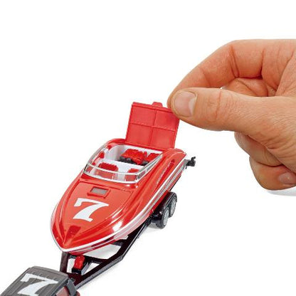 SK2543 SIKU 1:55 Toyota Land Cruiser with Motorboat Trailer