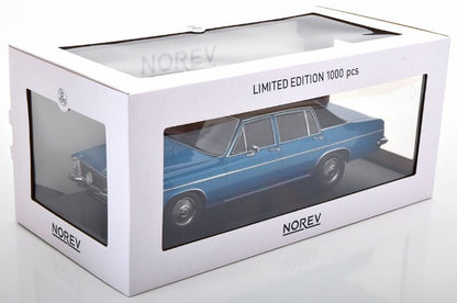 [ Pre-order ] 183686 NOREV 1:18 Scale Opel Diplomat V8 1969 Blue Metallic/Matte Black (Modellissimo Custom Order)