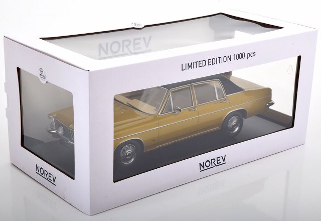 [ Pre-order ] 183685 NOREV 1:18 Scale Opel Diplomat V8 1969 Gold/Matte Black MODELISSIMO Custom Order
