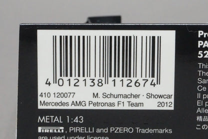 1:43 MINICHAMPS 410120077 Mercedes-AMG Petronas F1 Team Show Car 2012 #7 M. Schumacher model car