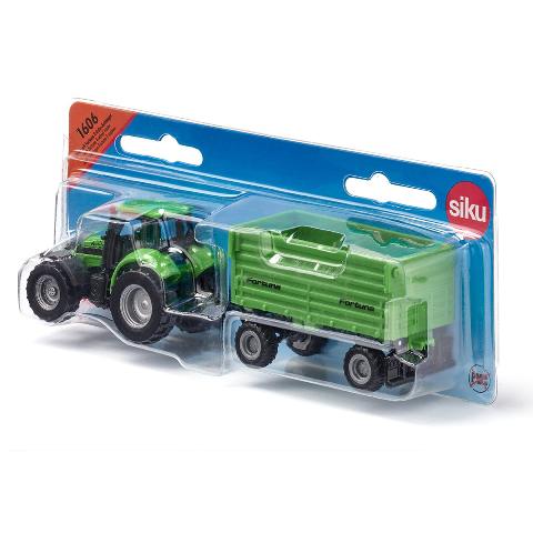SK1606 SIKU DEUTZ-FAHR Tractor with 4-Wheel Trailer