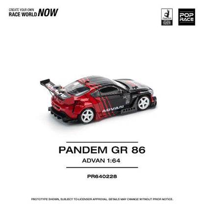 [ Pre-order ] PR640228 POP RACE 1:64 Toyota PANDEM GR86 Modified Car ADVAN