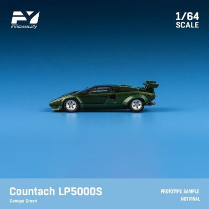 FY64091 Finclassically 1:64 Countach LP5000S Canepa green with wing model car