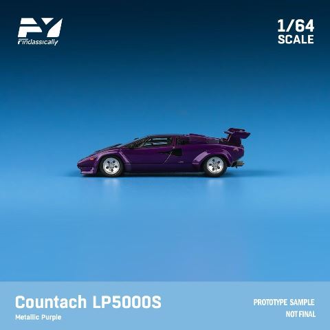 FY64092 Finclassically 1:64 Countach LP5000S Metallic purple with wing model car