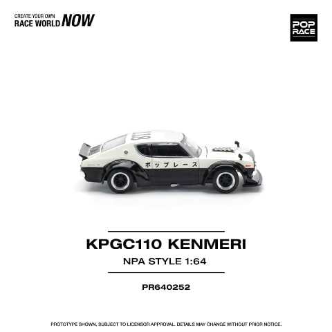 [ Pre-order ] PR640252 POP RACE 1:64 Nissan Skyline GT-R V8 DRIFT (KENMERI) NPA STYLE