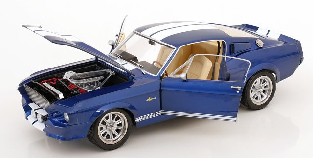[ Pre-order ] KKDC120174 KK scale 1:12 Ford Mustang Shelby GT500 1967 Blue Metallic/White