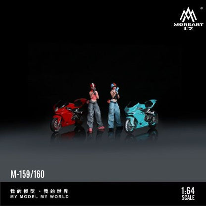 MO222160 MoreArt 1:64 Ducati DUCATI MOTORCYCLE GIRL Bike Blue