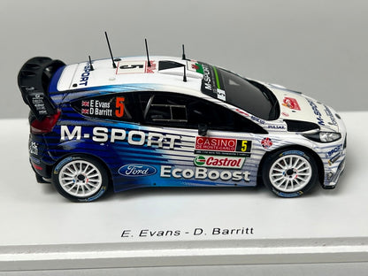 1:43 Spark S4505 Ford Fiesta WRC M-Sport World Rally Team Monte Carlo 2015 #5 E. Evans D. Barritt model car