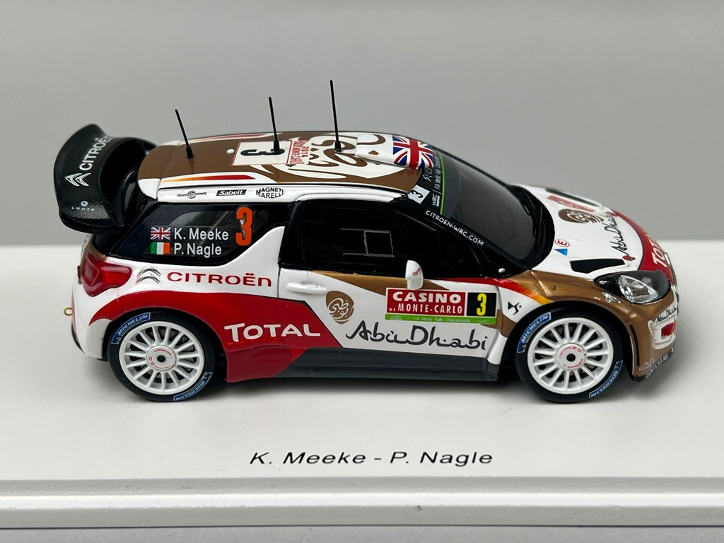 1:43 Spark S3788 Citroen DS3 WRC MONTE CARLO Rally 2014 #3 K. Meek P. Nagel model car