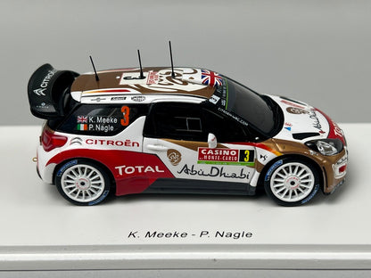 1:43 Spark S3788 Citroen DS3 WRC MONTE CARLO Rally 2014 #3 K. Meek P. Nagel model car