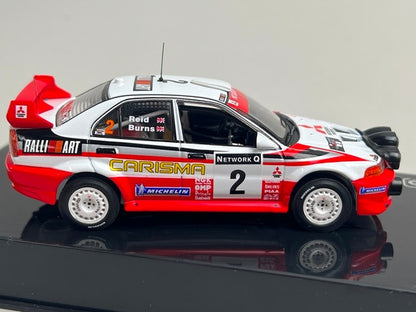 1:43 ixo KBI064 Mitsubishi Carisma GT GB Rally 1998 #2 R. Burns R. Reid model car