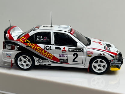 1:43 ixo RAC392LQ Mitsubishi Carisma GT Evolution IV RAC Rally 1997 #2 R. Burns R. Reid model car