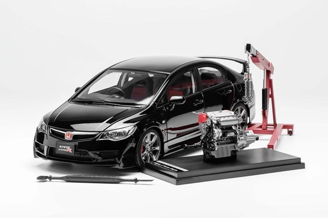 M85406 MOTORHELIX 1:18 Honda Civic Type R 2007 Facelift Crystal Black model car